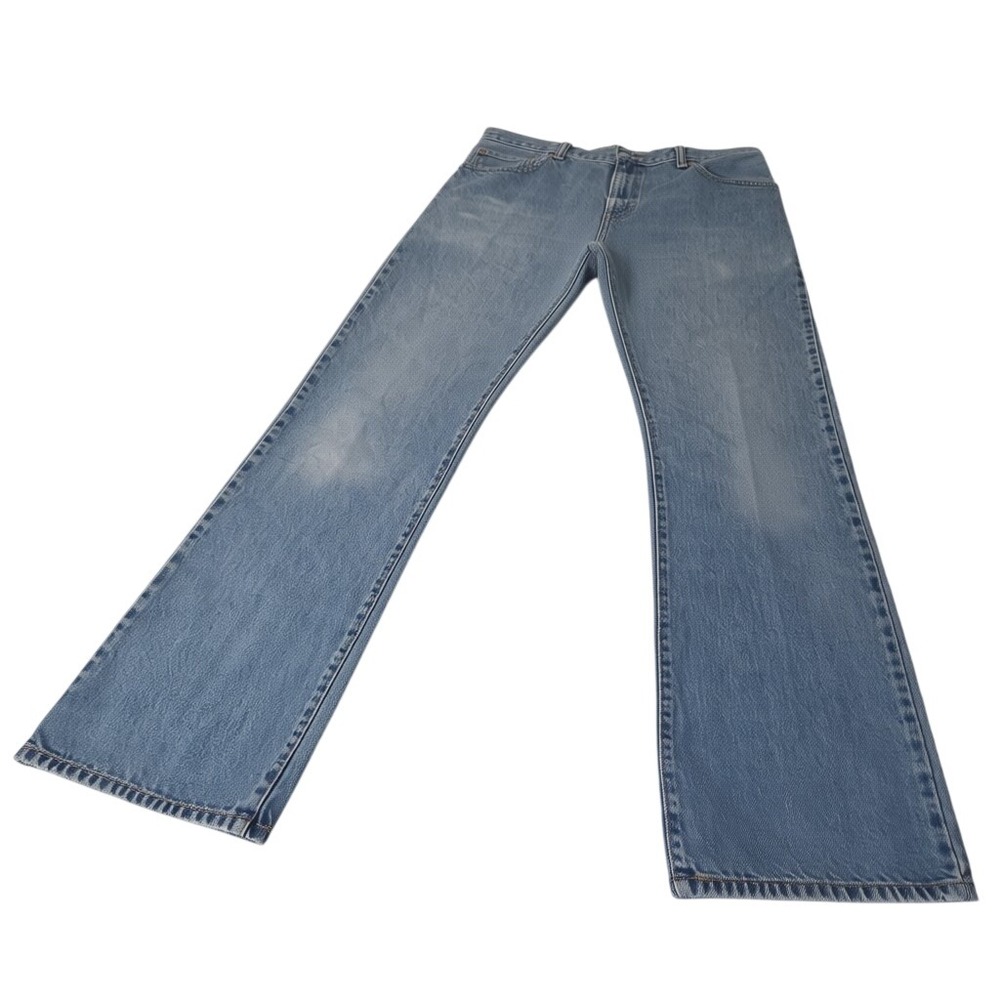 Levi's 517 Jeans Men 33x32‎ Light Wash Blue Bootcut Denim Pants Distressed